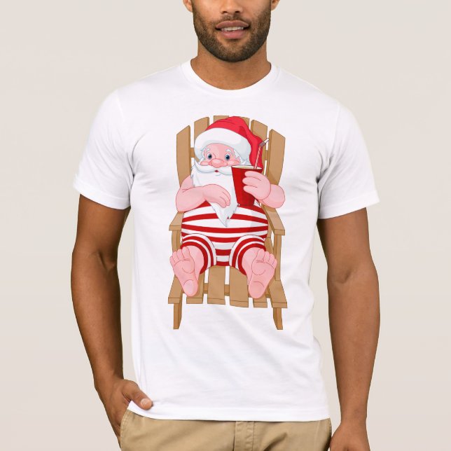 Camiseta Camisa-T do Papai Noel Relaxando (Frente)