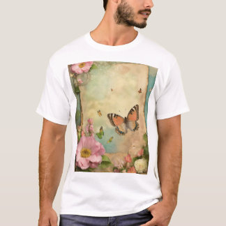Camiseta Camisa-T do partido Vintage Garden
