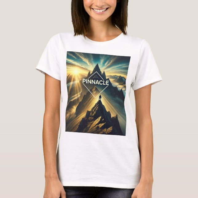 Camiseta Camisa-T do Pinnacle Achievement - Abraça o Pico (Frente)