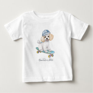 Camiseta Camisa-T do Poodle da Aquarela