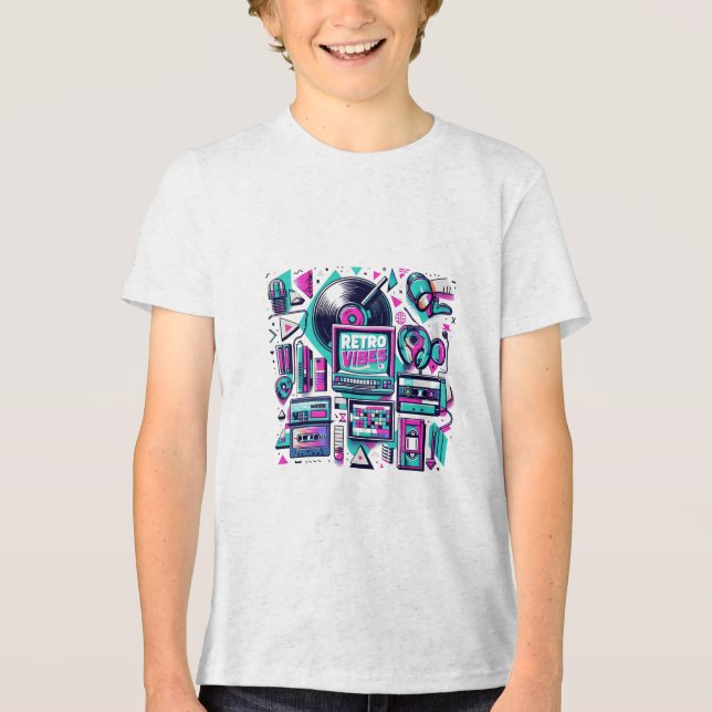 Camiseta Camisa-T do Retro Vibes 90s (Frente)
