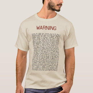 Camiseta Camisa-T do Rótulo de Aviso para Homens