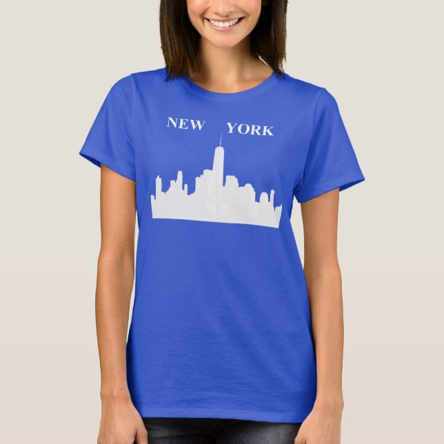 Camiseta Camisa-T do Skyline de Nova Iorque - Mulheres (Frente)