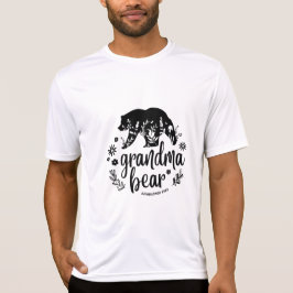 Camiseta Camisa-T do Urso da Avó Preto e Branco
