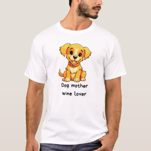 Camiseta Camisa-T Do Vinho Da Mãe Cachorro - Ilustração Cas