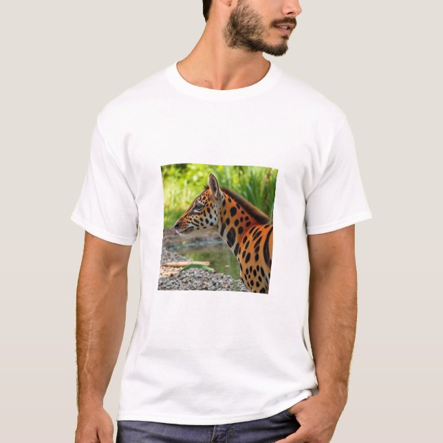 Camiseta "Camisa-T dos Homens da Na moda Zebra" (Frente)