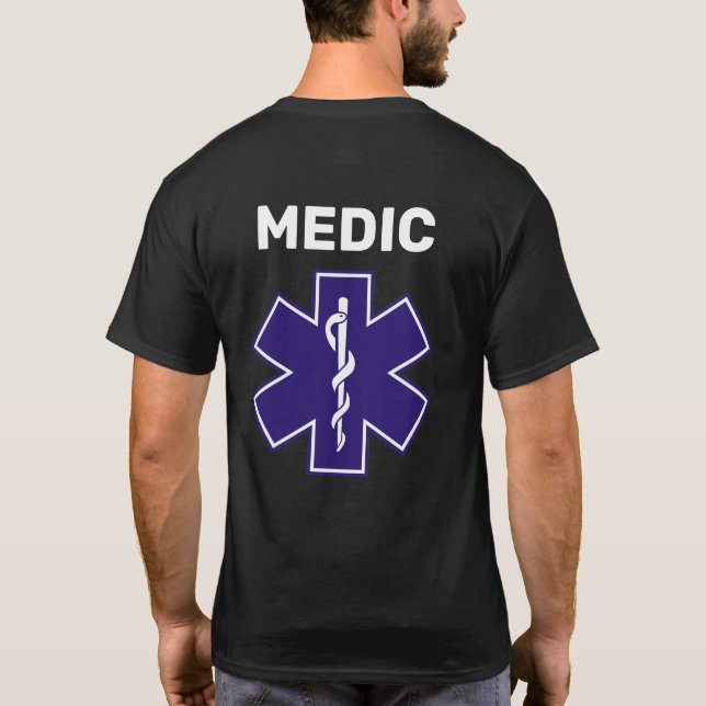 Camiseta Camisa-T EMT EMS 911 Personalizada paramédica (Verso)