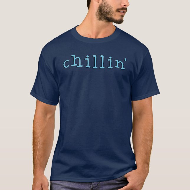 Camiseta Camisa-T Escura Básica Masculina Chillin (Frente)