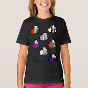 Camiseta Camisa-T Essencial de Abelhas de Orgulho LGBT