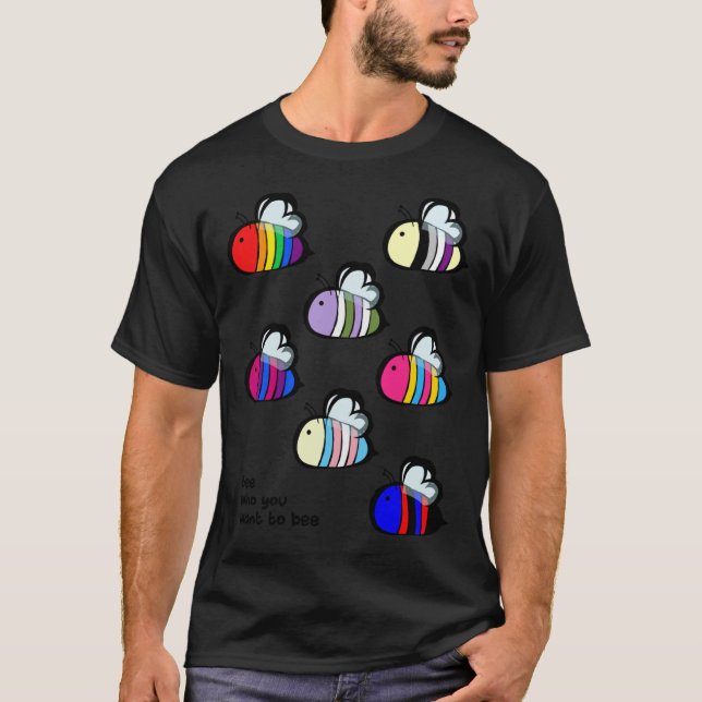 Camiseta Camisa-T Essencial de Abelhas de Orgulho LGBT (Frente)