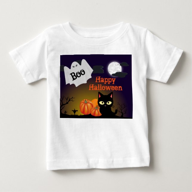 Camiseta Camisa-T Fantasma do Halloween das Crianças Bonita (Frente)