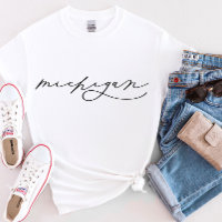 Camisa-T feminina do estado de Michigan