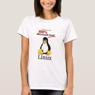 Camiseta Camisa-T feminina do Linux - Gratuita para Microso