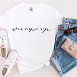 Camiseta Camisa-T feminina do Wisconsin Script State<br><div class="desc">Estamos sempre a adicionar novas designs diariamente!</div>