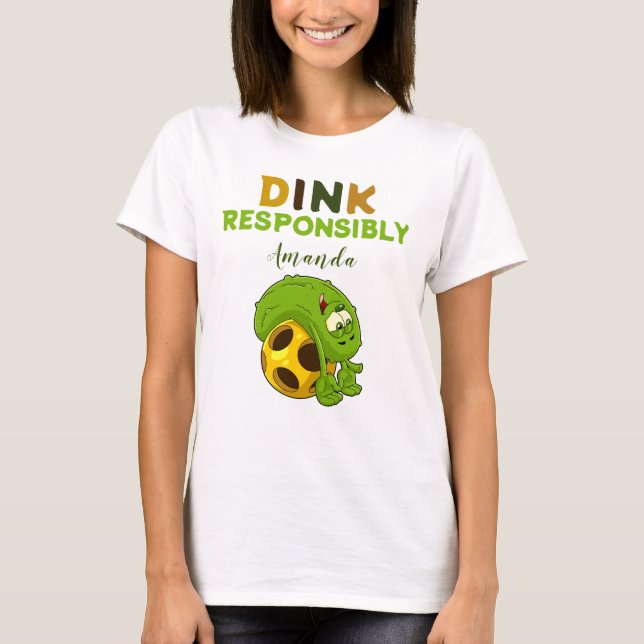 Camiseta Camisa-T feminina, responsável, "Paddleball" (Frente)