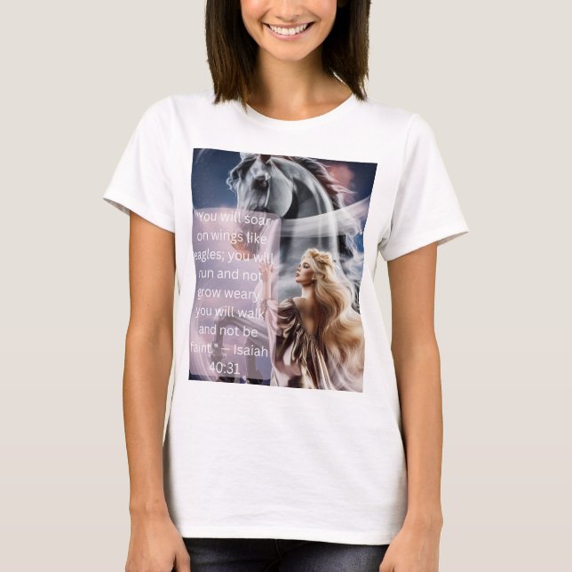 Camiseta Camisa-T feminina "Soar on Wings" (Frente)