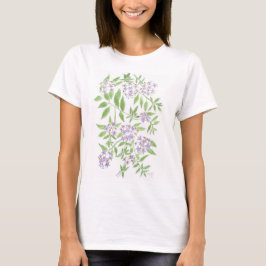 Camiseta Camisa-T floral branca de mulheres