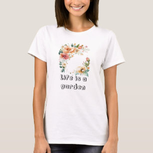 Camiseta Camisa-T Floral de Aquarela