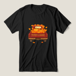 Camiseta Camisa-T - Folhas de outono e Abóboras Unisex