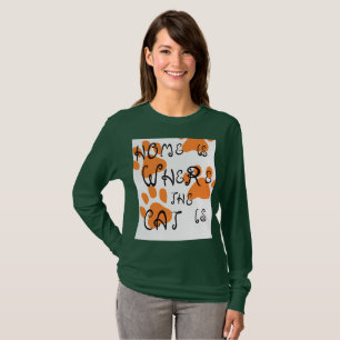 Camiseta Camisa-T Gato-Gato-Gato - Design de inspiração fel
