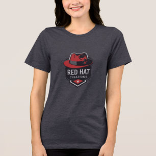 Camiseta Camisa-T Gráfica de Criação de Chapéu Vermelho
