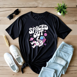 Camiseta Camisa-T Gráfica Do Astronauta Espaçada