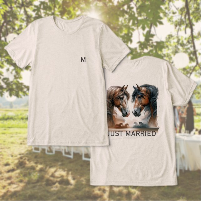 Camiseta Camisa-T Gráfica do Recem casados monograma (Criador carregado)