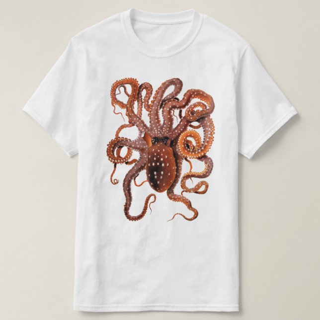 Camiseta Camisa-T Gráfica Octopus Design (Frente do Design)