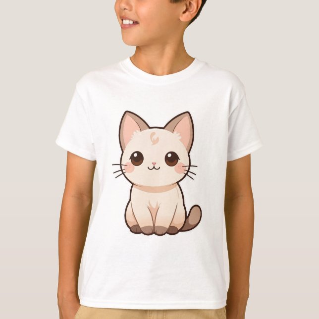 Camiseta Camisa-T Impressão de Gato Gato Gato-Gato para Ama (Frente)