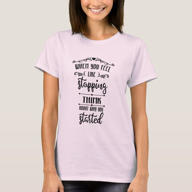 Camiseta Camisa-T inspiradora feminina (Frente)
