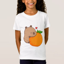 Camisa-T Laranja Comida Por Capa