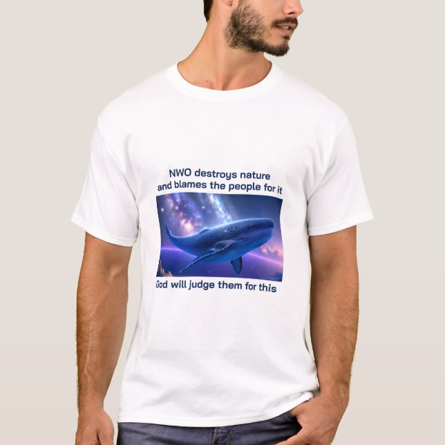 Camiseta Camisa-T (leve) de baleia (Frente)