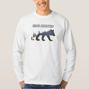 Camiseta Camisa-T Longa De Urso Grizzly