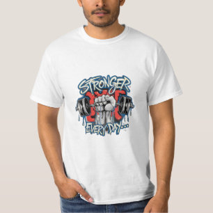 Camiseta Camisa-T Mais Forte Todos Os Dias - Gym Motivacion