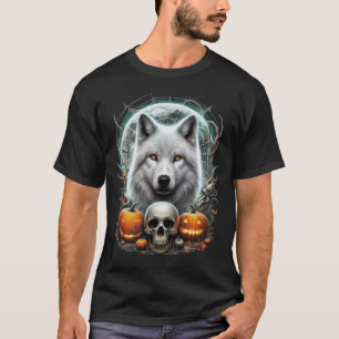 Camiseta Camisa-T Majestosa Do Lobo Branco - Místique Ligad