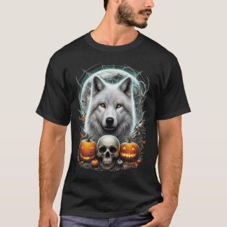 Camiseta Camisa-T Majestosa Do Lobo Branco - Místique Ligad