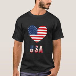 Camiseta Camisa-T masculina com Design de coração de bandei