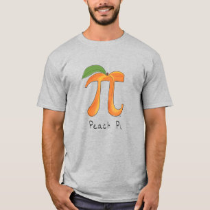Camiseta Camisa-T masculina Peach Pi Cute Math Pi Day