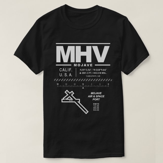 Camiseta Camisa-T MHV de Ar e Espaço de Mojave (Frente do Design)