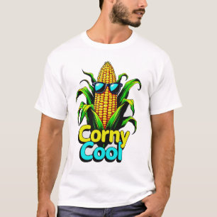 Camiseta "Camisa-T-Milho Legal: Teto Gráfico Divertido e Na