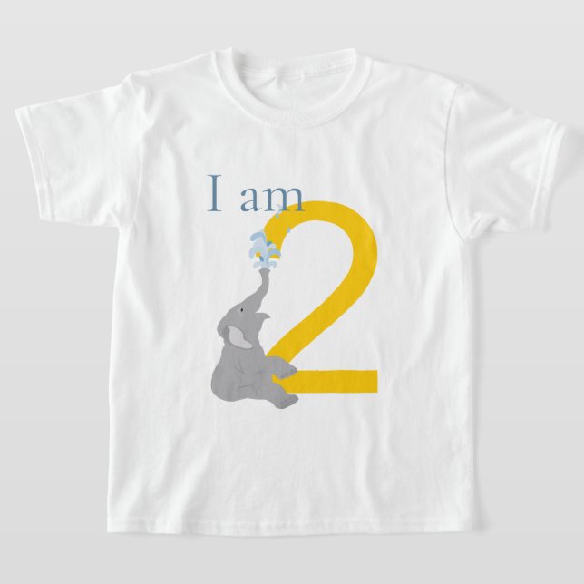 Camiseta Camisa-T Mínima de Elefante segundo aniversário Mo (Postura )