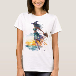 Camiseta Camisa-T-mulher-bruxa-verão