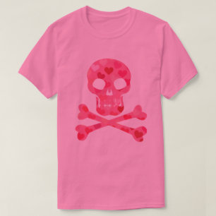 Camiseta Camisa-T - Padrões do Coração Cor-de-Rosa