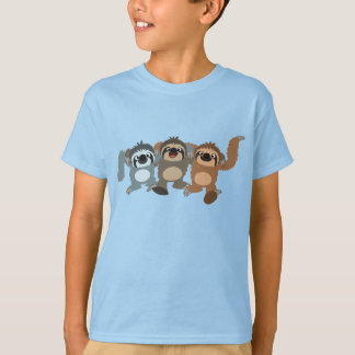 Camiseta Camisa-T para crianças de três desenhos bonitos