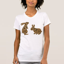 Camiseta Camisa-T-páscoa-leopardo-coelho-bonito