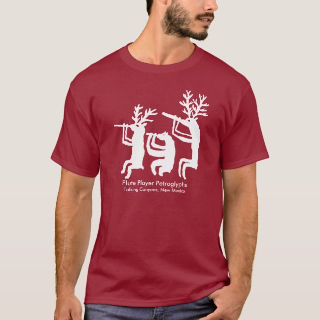 Camiseta Camisa-T Petroglife do Flute Player (Frente)