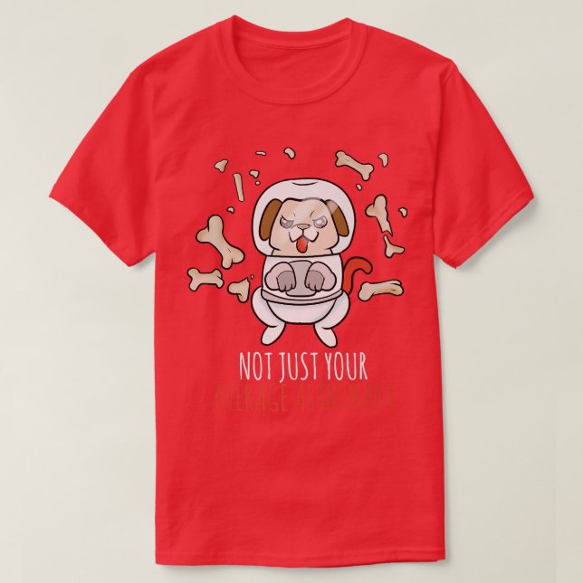 Camiseta Camisa-T Premium de Cão Astronauta (Frente do Design)