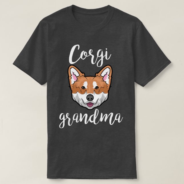 Camiseta Camisa-T Premium de Vovó Corgi (Frente do Design)