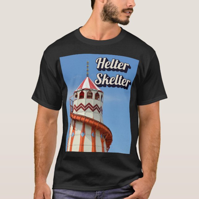 Camiseta Camisa-T Preta do Esqueleto Helter (Frente)