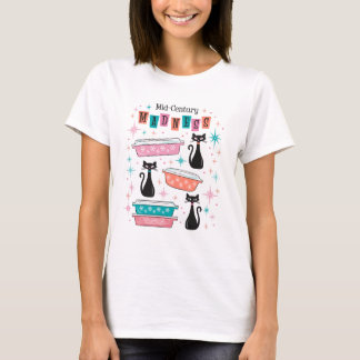 Camiseta Camisa-T Pyrex, Gatos Pretos Do Século De Médio